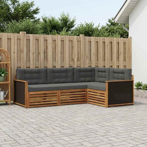  Set vanjskih sofa 4 pcs Prirodna i antracit Cene