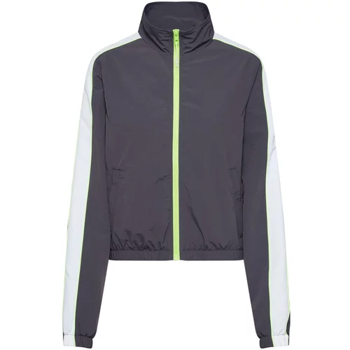 Urban Classics Prijelazna jakna antracit siva / neonsko zelena / bijela