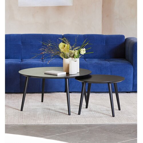 Unique Furniture črne okrogle mizice v kompletu 2 ks &amp;oslash; 88 cm adda &amp;ndash; Slike
