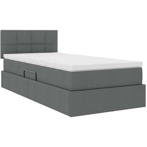  Krevet s madracem i skladi&amp;scaron;tem Tamno siva 90 x 190 cm - Tamno siva 90 x 190 cm Blok sa kvadratićima Slike