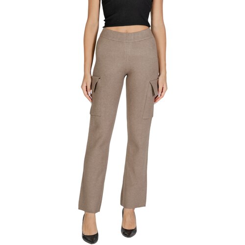 Vila Lahkotne hlače &amp;amp; Harem hlače VICASSIE CARGO KNIT PANTS 14098878 Bež Slike