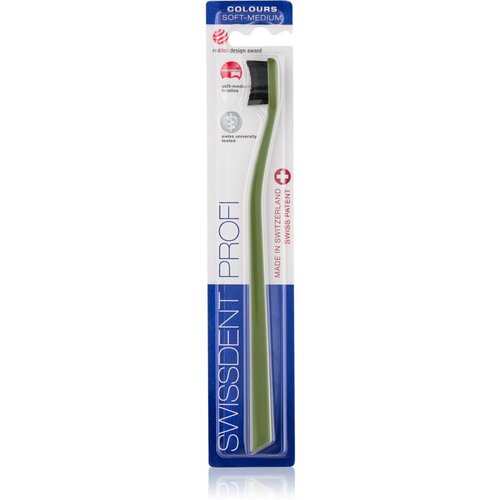 Swissdent Profi Colours Soft Medium zobna ščetka 1 ks odtenek Black&Black Cene