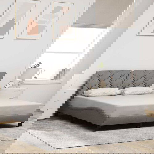 vidaXL Okvir za krevet bez madraca smeđesivi 140x200 cm od tkanine Cene