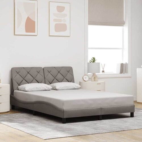 VidaXL Posteljni okvir brez vzmetnice taupe 140x200 cm blago Slike