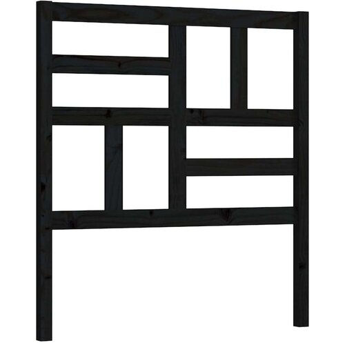  Uzglavlje za krevet crno 96 x 4 x 104 cm od masivne borovine Slike