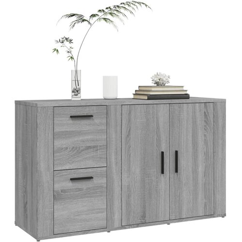  Komoda sivog hrasta sonome 100x33x59,5 cm od konstruiranog drva Slike