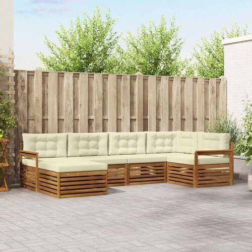  Set vanjskih sofa 6 kom. Prirodna i krem 327 x 168,5 x 73 cm Cene