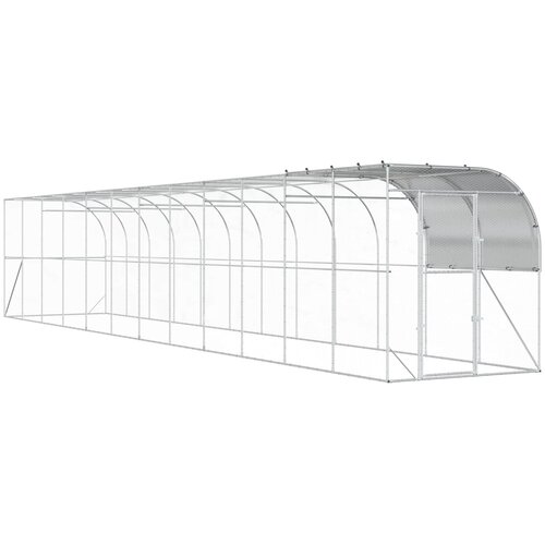  Kavez za piletinu uz zid Srebrna 1200 x 200 x 215 cm Slike
