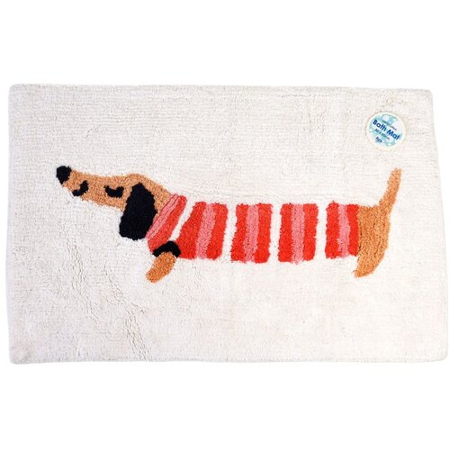 Rex London rdeča-bela kopalniška preproga 83x52,5 cm sausage dog - rex london Cene