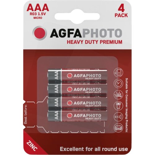 Agfaphoto Zinc baterije, AAA, 1.5 V, blister 4 kom. - AAA B4 Slike