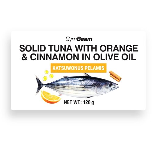 GymBeam tunjevina u maslinovom ulju sa narandžom i cimetom 10 x 120 g Slike