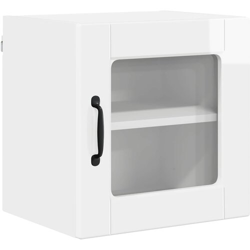  Zidni stakleni ormarić 2 pcs Visoki sjaj bijela 40 x 31 x 40 cm Slike