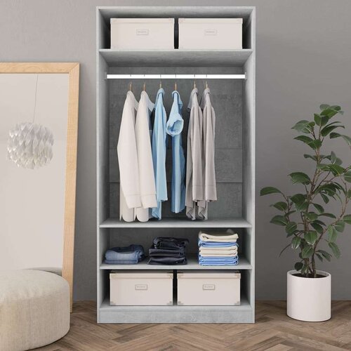  Ormar siva boja betona 100 x 50 x 200 cm od iverice Slike