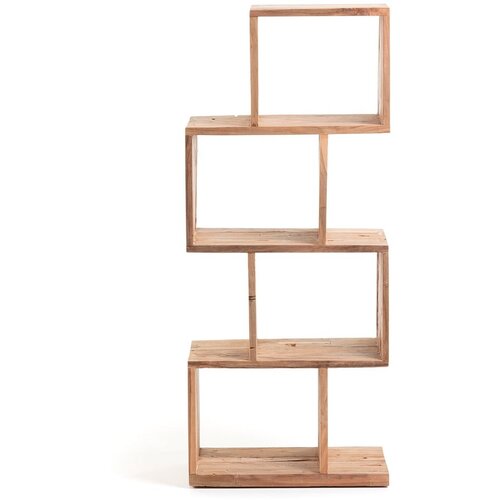 Kave Home Regal iz masivnega tika v naravni barvi 55x132x30 cm Aroba &ndash; Cene