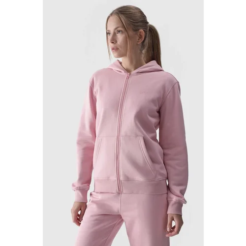 4f Women's Hoodie Zip Up Cotton Pink WMM00TSW