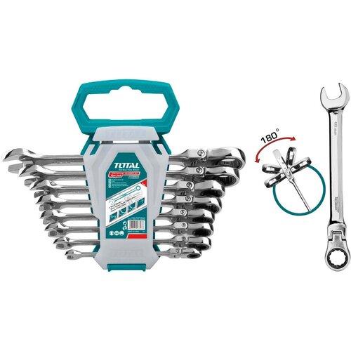 Total 8-dijelni set ključeva 586, 8/10/12/13/14/15/17/19/1,1kg/ INDUSTRIAL (THT102RK586) Cijene