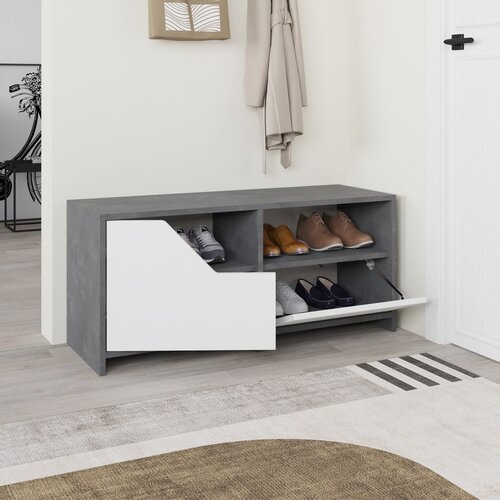Hanah home nexus shoe cabinet - grey, white greywhite shoe cabinet Slike