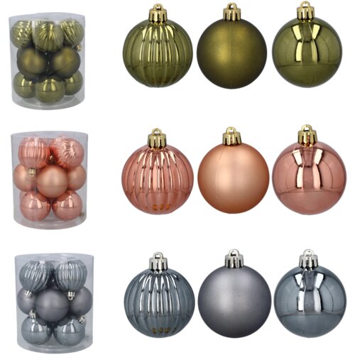 Molarem Home Set od 12 kuglica za božićno drvce &amp;ndash; 5 cm, roza Slike