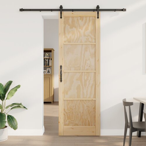 vidaXL Drsna vrata z opremo set 78x232 cm Trden les Bor, Notranja vrata 'ORKDAL'78x232x4 cm Trden les Bor Cene