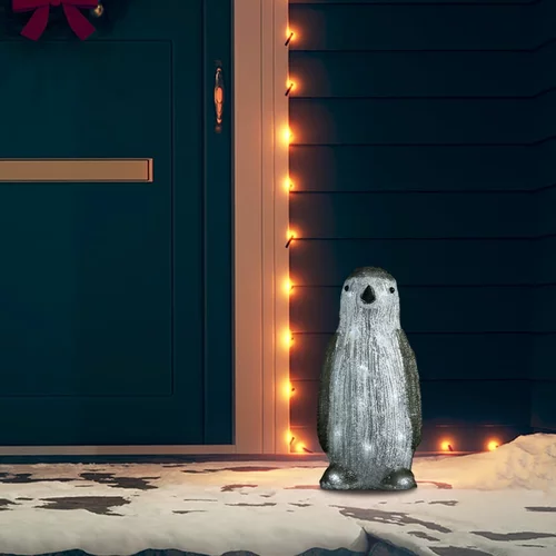 vidaXL LED božićna akrilna figura pingvina unutarnja i vanjska 30 cm