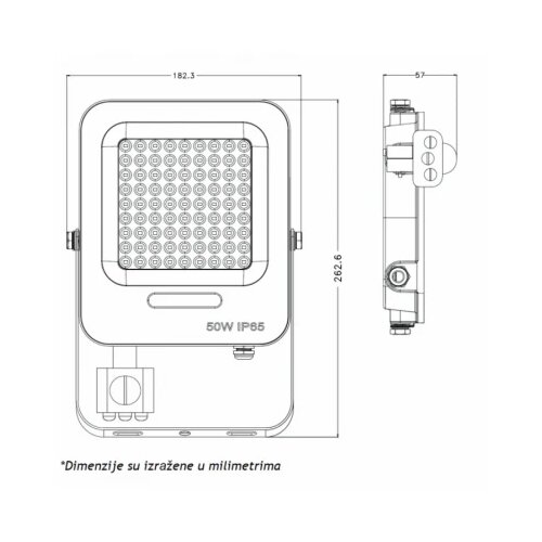  LED REFLEKTOR IK03 50 W 6500K SENZOR Cene