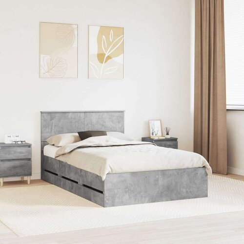  Okvir za krevet s ladicama Betonski sivi 135 x 190 cm - Beton siva 135 x 190 cm Cene