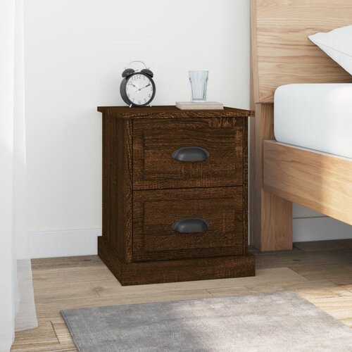 Nočna omarica 2 kosa rjav hrast 39x39x47,5 cm inženirski les Slike