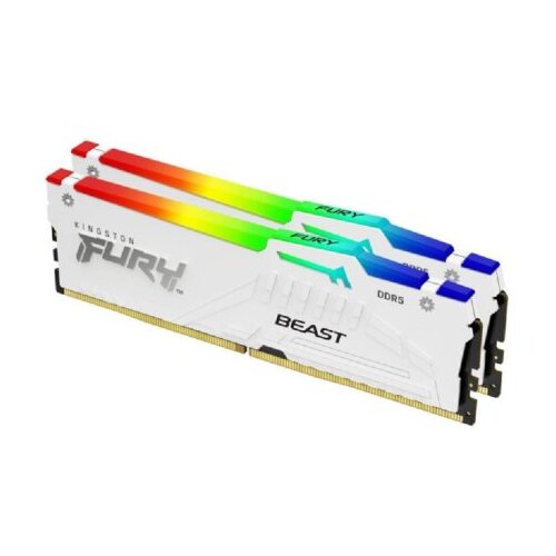 Kingston 32GB (2x16GB) DDR5 6000MT/s CL36 fury beast white rgb expo (KF560C36BWE2AK2-32) Cene