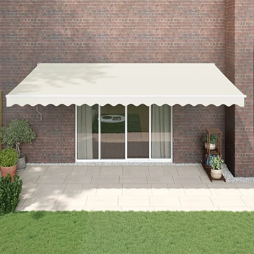 vidaXL Zložljiva tenda krem 5x3 m blago in aluminij vidaXL Zložljiva tenda krem 5x3 m blago in aluminij