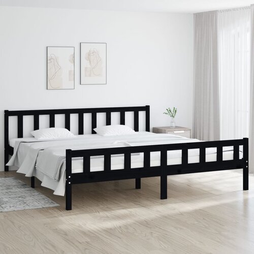 Furnova Posteljni okvir črn iz trdnega lesa 160x200 cm, (21942050) Slike