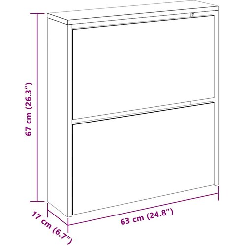  za cipele 2 razine s ogledalom bijeli 63 x 17 x 67 cm Slike