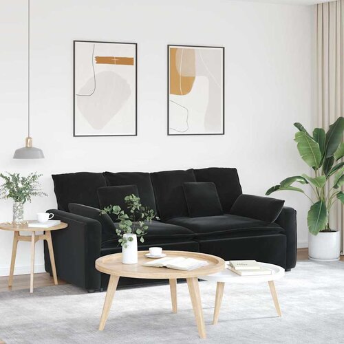  Modularna sofa s jastucima crna Cijene