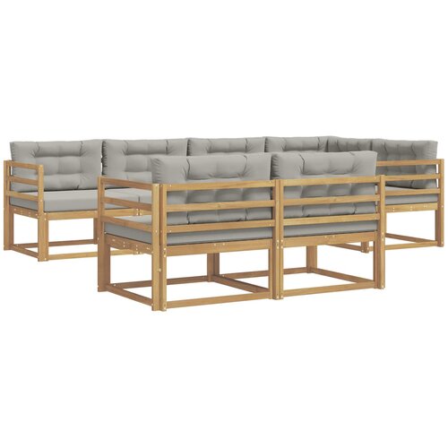 vidaXL Zunanja garnitura za sedenje 6 pcs Bela in svetlo siva, (5000280596) Cene