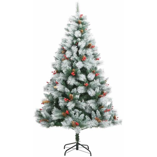  Umjetno božićno drvce S LED lampica Zelena i bijela 180 cm Slike