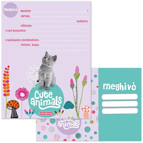 Ars Una Cute Animals - Mucek mačji set 10 vabil z ovojnico Cene
