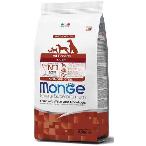 Monge suva hrana za pse all breeds adult monoprotein jagnjetina&pirinač&krompir 2.5kg Cene