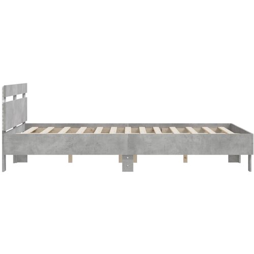  Okvir za krevet s uzglavljem i LED siva boja betona 140x200 cm Slike