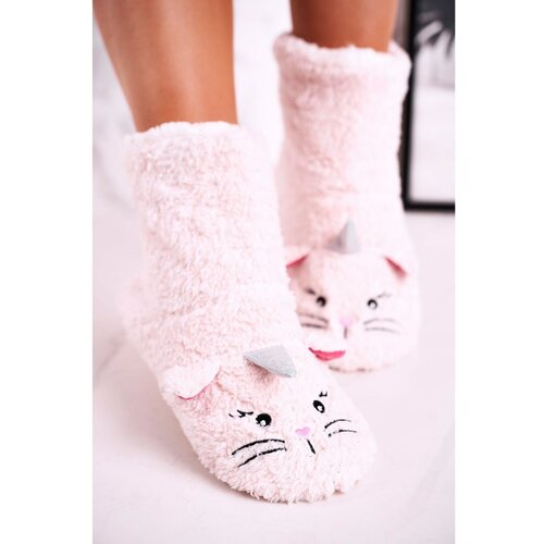 Kesi papuče za devojčice sheepskin padded Kitten Light Pink Slike