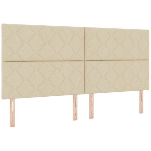 vidaXL LED Box Spring Krevet s madracem Krema 200 x 200 cm tkanina Cene