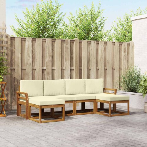 Set vanjskih sofa 6 kom. Prirodna i krem Smeđa 253 x 122,5 x 73 cm Slike