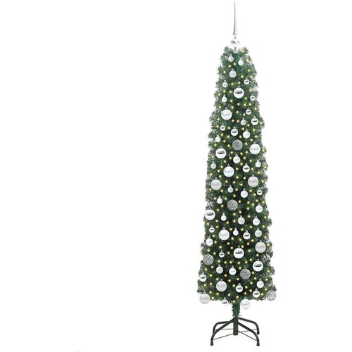 VidaXL Umjetno božićno drvce Zelena 180 cm PVC i čelik i plastika Slike