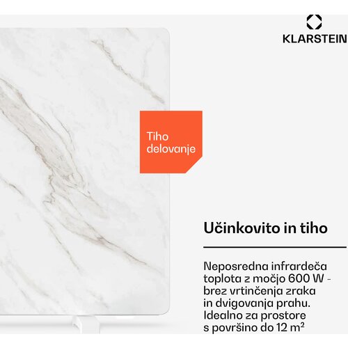 Klarstein marmoheat infracrvena ploča | 600 w | 15 m&amp;sup2; | mramorni dizajn | 70 cm x 100 cm Slike