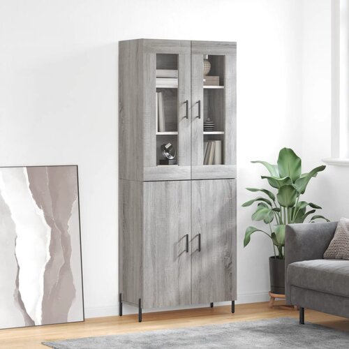 VidaXL Visoka komoda siva sonome 69 5x34x180 cm od konstruiranog drva Slike