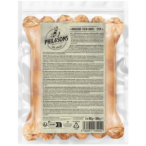 Phil &amp;amp; Sons Žvečilne kosti iz 100 % konjske kože - Varčno pakiranje: 9 x 17 cm Slike