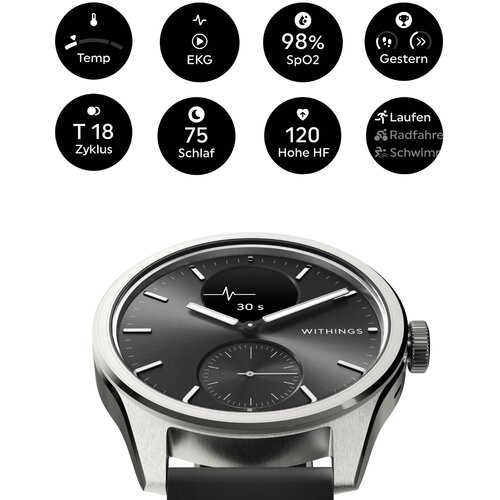 Withings scanwatch 2 42mm schwarz/silber Slike