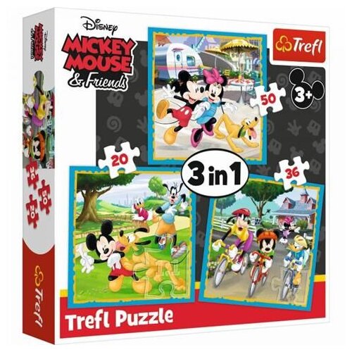 Trefl Puzzle 3u1 Mickey Mouse 34846 - 20/ 50/ 36 delova Slike