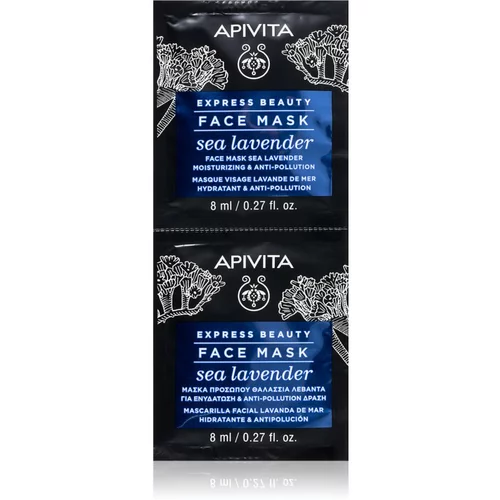 Apivita Express Beauty Sea Lavender maska za lice s hidratantnim učinkom 2 x 8 ml