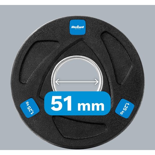 Rebel Active RBA-2107 &amp;ndash; Set olimpijskih uteži 4 &amp;times; 1,25 kg, skupno 5 kg, gumiran, odprtina 51 mm Slike