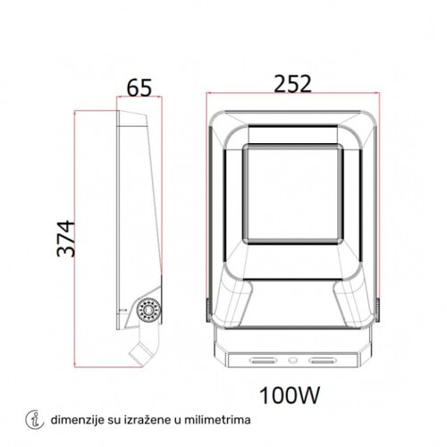  LED REFLEKTOR FL100W-08 4000K IP65 Slike