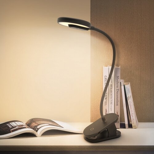 Aigostar LED prigu&amp;scaron;iva punjiva stona lampa sa klipsom LED/3W/5V 1800mAh crna Slike
